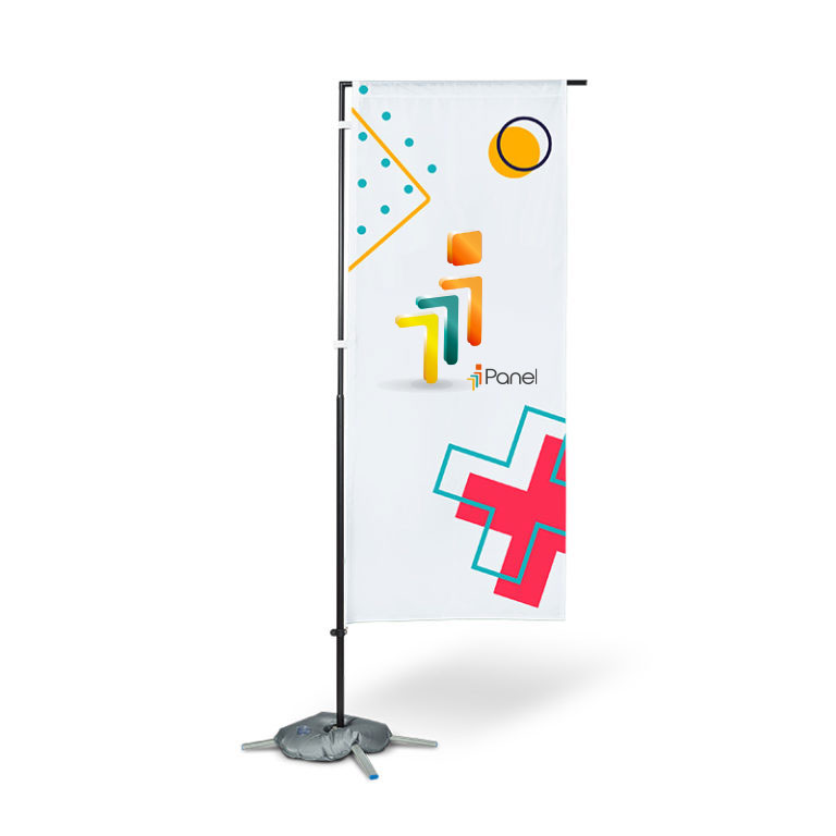 signalétique beach-flag rectangulaire ipanel